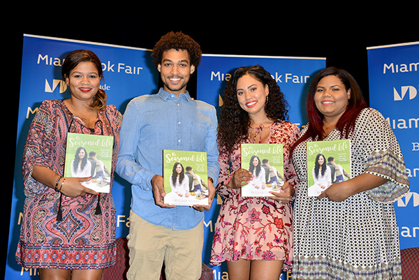 MIAMI, FL - SEPTEMBER 30: Maria Tarleton, Jaz Alexander, Ayesha Curry, Janiece Alexander pose for picture after discuss and sign her first cookbook,"The Seasoned Life: Food, Family, Faith and the Joy of Eating Well" Presented Books & Books in collaboration with The New Tropic, Miami Book Fair & The Betsy Hotel at Miami Dade College, Wolfson Auditorium on Friday, September 30, 2016 in Miami, Florida. ( Photo by Johnny Louis / jlnphotography.com )