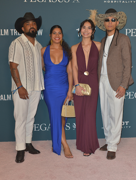 Randy Savvy (L) and Miguel Flores-Gayle (R) of Compton Cowboys attend the Pegasus World Cup 2026 at Gulfstream Park ( Photo by Johnny Louis / jlnphotography.com )