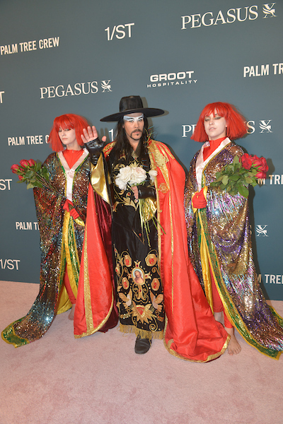 Luke Steele (C) of Empire of the Sun band attend the Pegasus World Cup 2026 at Gulfstream Park ( Photo by Johnny Louis / jlnphotography.com )
