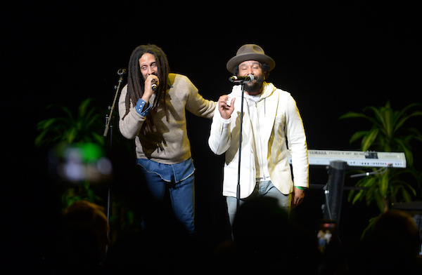 HOLLYWOOD, FLORIDA - JANUARY 02: Julian Marley and Ky-Mani Marley perform during the "Stay Strong Jamaica hurricane reliefs concert" at Hard Rock Live at Seminole Hard Rock Hotel & Casino Hollywood on January 02, 2026 in Hollywood, Florida.  ( Photo by Johnny Louis / jlnphotography.com )